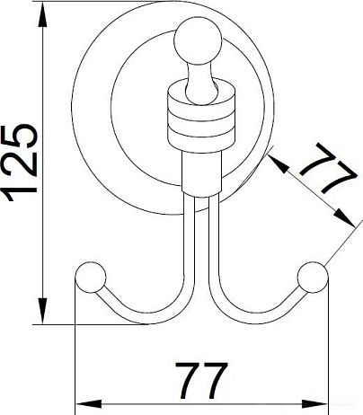 Крючок HERMITAGE двойной бронза (10325)