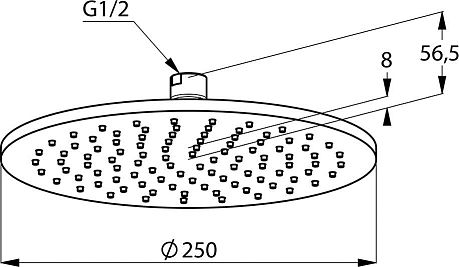 Верхний душ  A-QA 6432505-00, круглый, плоский, 250 мм