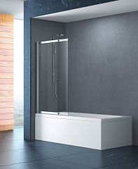Шторка на ванну SLIDER-VF-11-100/150-C-Cr (100*150) стекло прозрачное, профиль хром*