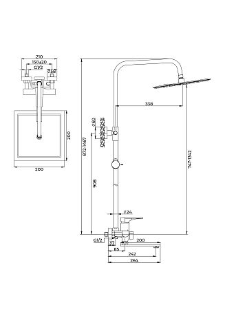 Душевая система со смесителем VICTORIA  AV3740 AVRORA