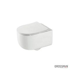 Унитаз GROSSMAN подвесной GR-4416SQ [490х360х380], безободковый, торнадо, крышка/сиденье микролифт