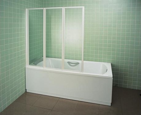 Шторка для ванны VS3 130 профиль белый, стекло грапе 795V0100ZG *