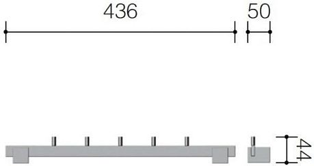 Планка DURER на 5 крючков хром (261*5В)*