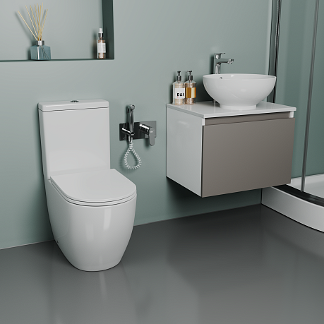 Унитаз-компакт D&K Matrix DT1397516 безободковый, (торнадо), крышка/сиденье микролифт 630*365*840