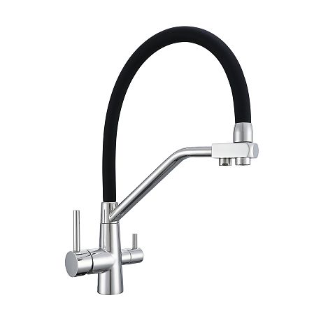 Смеситель KITCHEN для кухни с высоким гибким изливом AV9006, хром AVRORA*