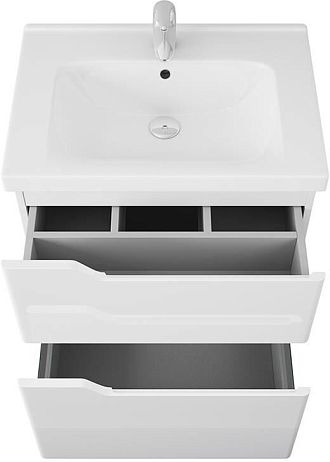 Тумба ARMONIA maximo  65 [65*45.5] белый лак с раковиной Гармония  2 ящика (8404.1100+640214) 