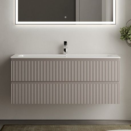 Тумба SANCOS подвесная Snob R 120 (Doha Soft),SNR120SM+CN7017 Умывальник накладной прямоугольный El*