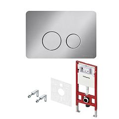 Система инсталляции TECEspring S955302для унитаза h=112(рама+бачок,крепл.,звукоиз.,кн.круг)сатин*