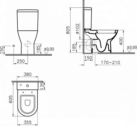 Унитаз DIANA крышка/сиденье плавное закрытие 9816B003-7201*