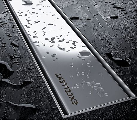 Трап EXCELLENT 900 мм с решёткой, матовый, сталь (INEX.1515.900)*