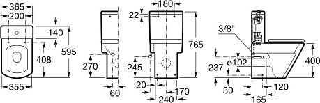 Унитаз HALL (342628000 vario, 341620000, 801622004)крышка/сиденье плавное закрытие 