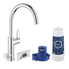 Смеситель BLUE PURE BAUCURVE для кухни для смеш. и фильтр. воды, со счетчиком 30385000**