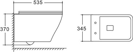 Унитаз NEO [53,5*34,5*37] безободковый VT1-22 крышка/сиденье плавное закрытие