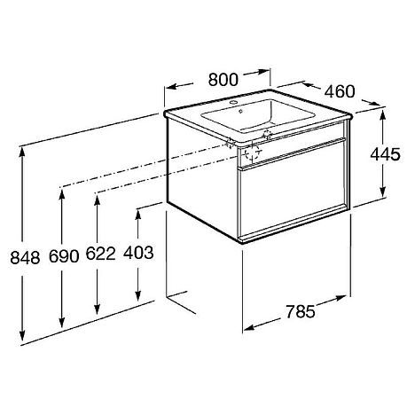 Тумба ANETO 80*45 857430806 БЕЗ умывальника*