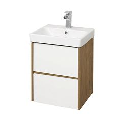 Тумба СКАНДИ 70 подвесная 1A251801SDB20 (белый/дуб верона)с умывальником Адриана70 1WH501628