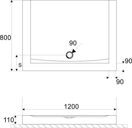 Поддон FORMA COMPACT [120*80] белый, БЕЗ сифона, с ножками (BREX.FOR128WHC)