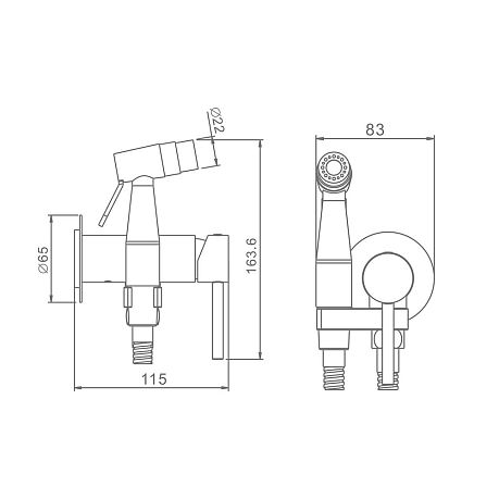 Смеситель гигиенический R20.54.05 сатин, RAGLO