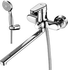 Смеситель POINT универсальный с плоским изливом 300мм., дивертор кер. пласт., хром LM0351C*