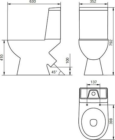 Унитаз ATLANT крышка/сиденье микролифт (ATL2DSEi24)**