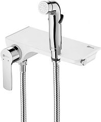 Смеситель SOLO с гигиеническим душем хром/белый LM7168CW*