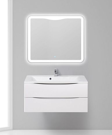 Тумба MARINO 100 подвесная 2 ящ.,Bianco Opaco[1000x450x500],MARINO-1000-2C-SO-BO-P,умывальник* 