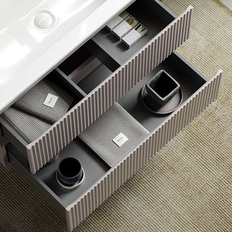 Тумба SANCOS подвесная Snob R 120 (Doha Soft),SNR120SM+CN7017 Умывальник накладной прямоугольный El*