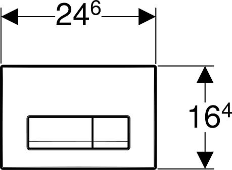 Накладная панель GEBERIT DELTA 51  115.105.21.1 пластик, хром глянцевый