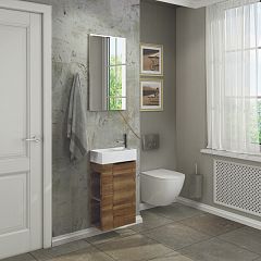 Тумба МАТЭ 40 дуб тёмно-коричневый с умывальником COMFORTY 9140