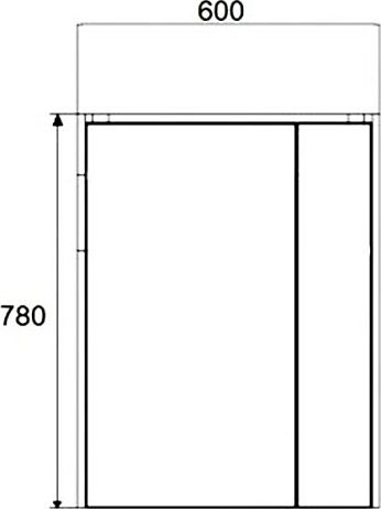 Зеркало шкаф RONDA 60  ZRU9302968 подсветка,стел.полки 60*14*78*