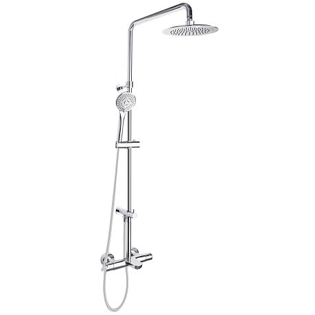 Душевая система BLAUTHERM 945602RP300/945612RP300 термостат, с изливом и с регулировкой высоты, хром