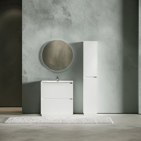 Тумба LIBRA FLOOR 80 [790х450х840] напольная (LB80FW) 2 ящика, БЕЗ умывальника, белый глянец