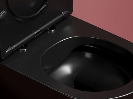 Унитаз MODENA Rimless CN6063MB подвесной, чёрный матовый крышка/сиденье микролифт*