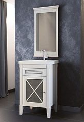 Мебель ПАЛЕРМО 50 белый, правый (умывальник Frame 50, тумба 50*35/86, зеркало 50*45/88)*