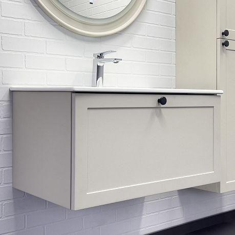 Тумба ЕРЕВАН 80 серый шёлк c умывальником COMFORTY 80E*