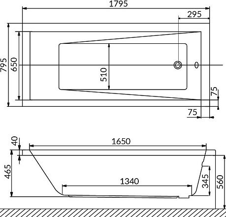 Ванна WAVE [180*80] каркас