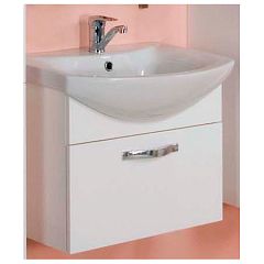 Тумба АРИЯ 65 1340-1 подвесная белый глянец, с умывальником Смайл-65*