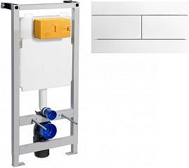 Система инсталляции JACOB DELAFON для унитаза, кнопка белая (E5504 + E4316-00)