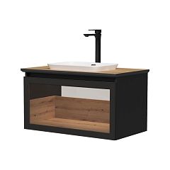 Тумба EQUIL STRONG 80 tpSTRONG80.1Y-35.36, дуб черный/дуб эвок с умывальником E408D