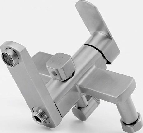 Душевая система STREAMLINE SS-10 с верхним душем и смесителем для ванны, матовая сталь, KNOTLOR
