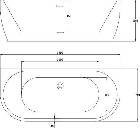 Ванна VBT-107 170*75/58