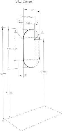 Зеркало-шкаф ОЛИВИЯ 55 1A254502OL010