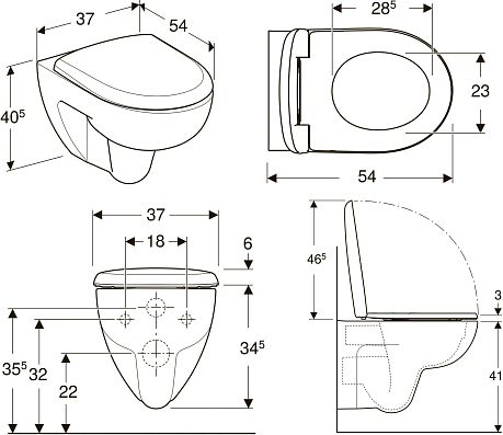 Комплект GEBERIT RENOVA Nr.1 500.124.2TC.R (458.124.21.1, 500.801.00.1)*