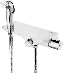 Смеситель SOLO термостат с гигиеническим душем хром/белый LM7169CW*