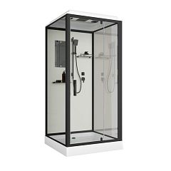 Душевая кабина Niagara Standart ST100/15Q/BL [100х100х215] поддон 15см, распашная,проф.черный