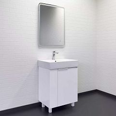 Тумба АСТИ 60Н белый глянец с умывальником Comforty CF3WL032