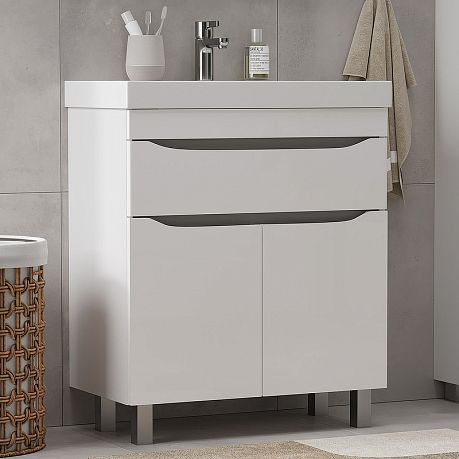 Тумба LAKE 70 напольная (tnLAKE70.2D.1Y-01) 2 двери, 1 ящик с раковиной Lake (Nice) 70*