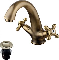 Смеситель VINTAGE для умывальника, бронза (LM2806B)