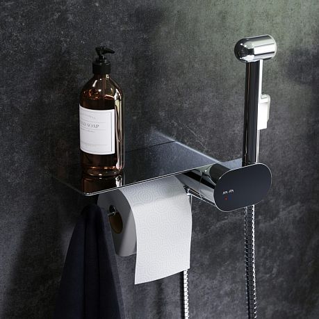 Гигиенический набор LIKE (смеситель, ручной душ, полка) F0202600 хром