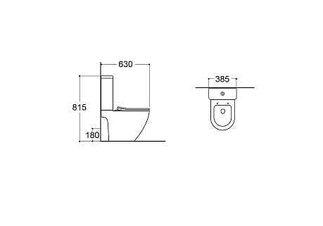 Унитаз ЕВРОПА [630*390*825] AQ2903T-00 безободковый, (торнадо), крышка/сиденье микролифт 