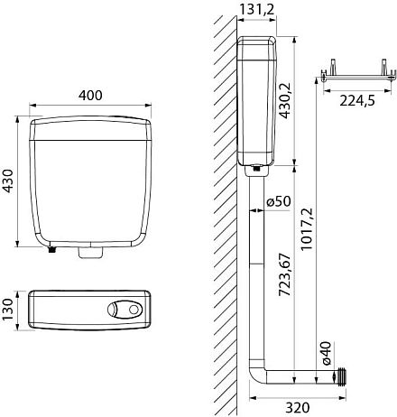 Бачок IDDIS пластиковый для унитаза ID A 102